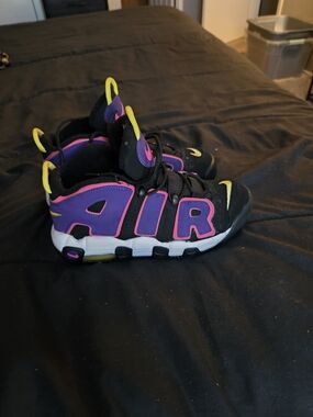 Nike Kids' Air More Uptempo Sneakers - Black/Purple/Pink/Yellow